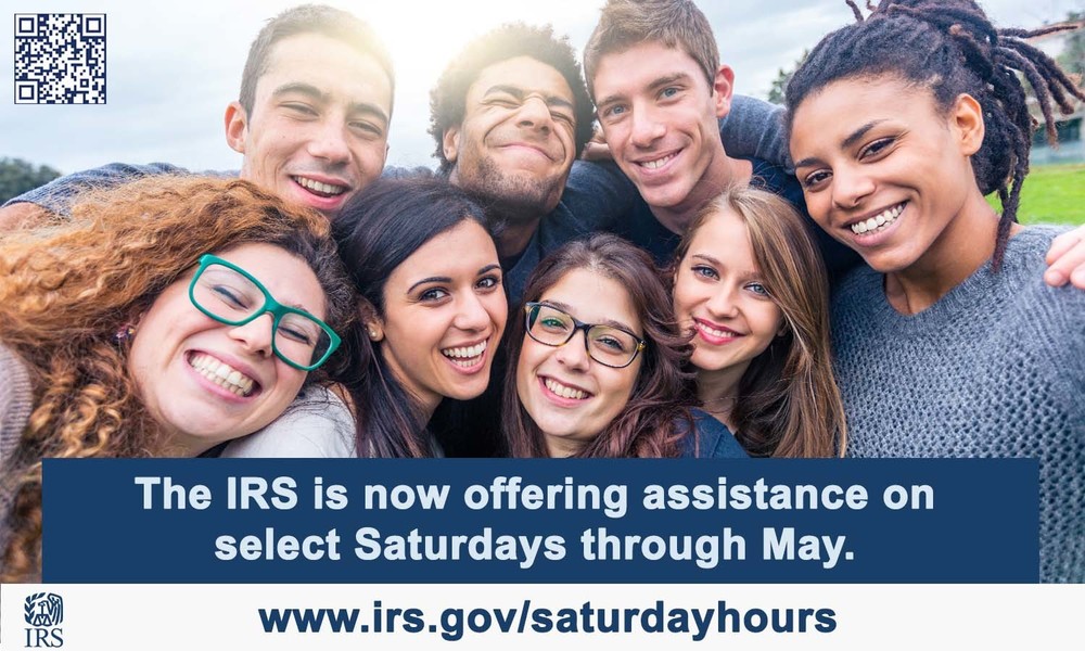 The IRS is now offering assistance on Select Saturdays through May.